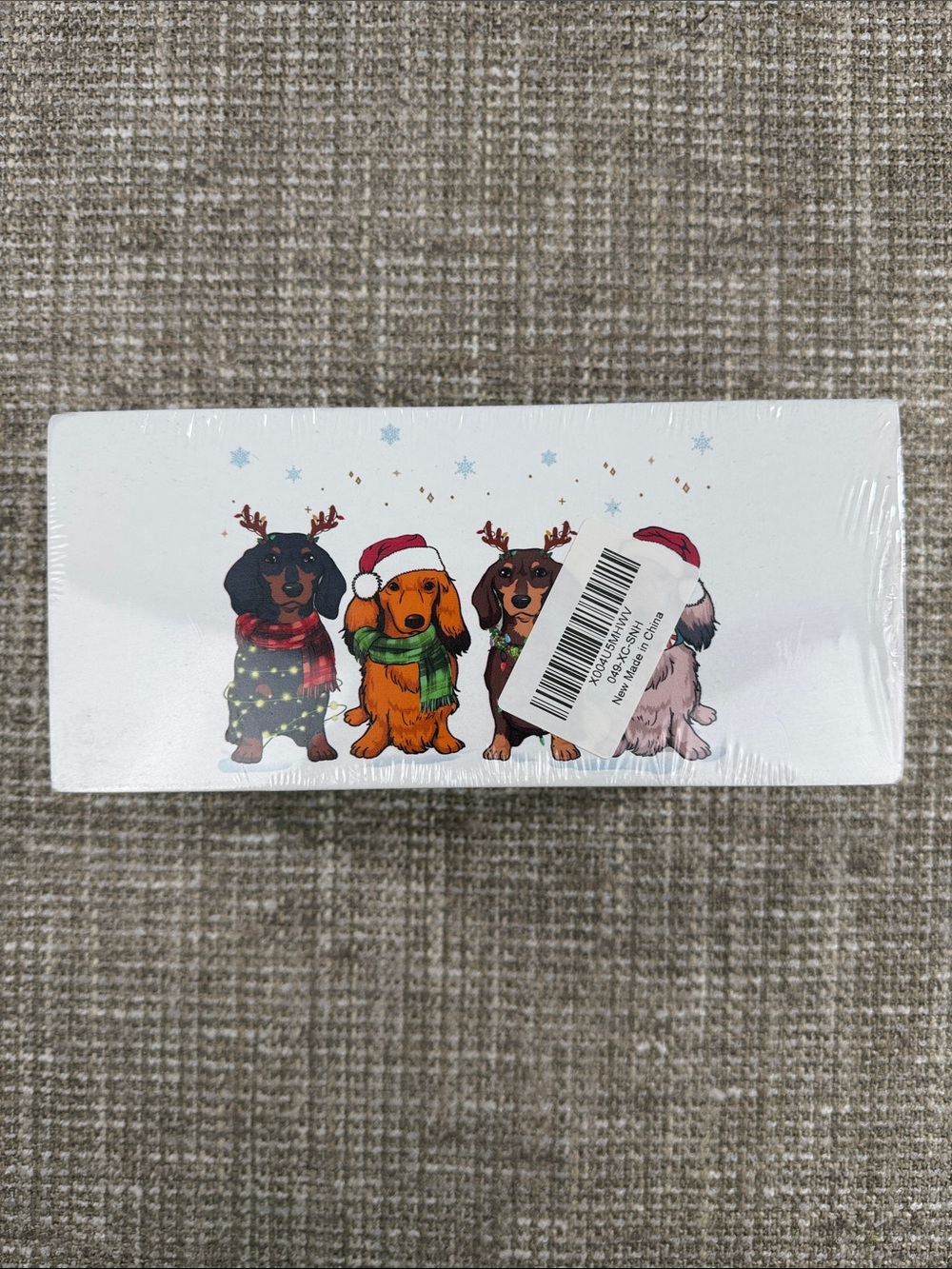 festive holiday dressed dogs pencil holder organizer three spot holder